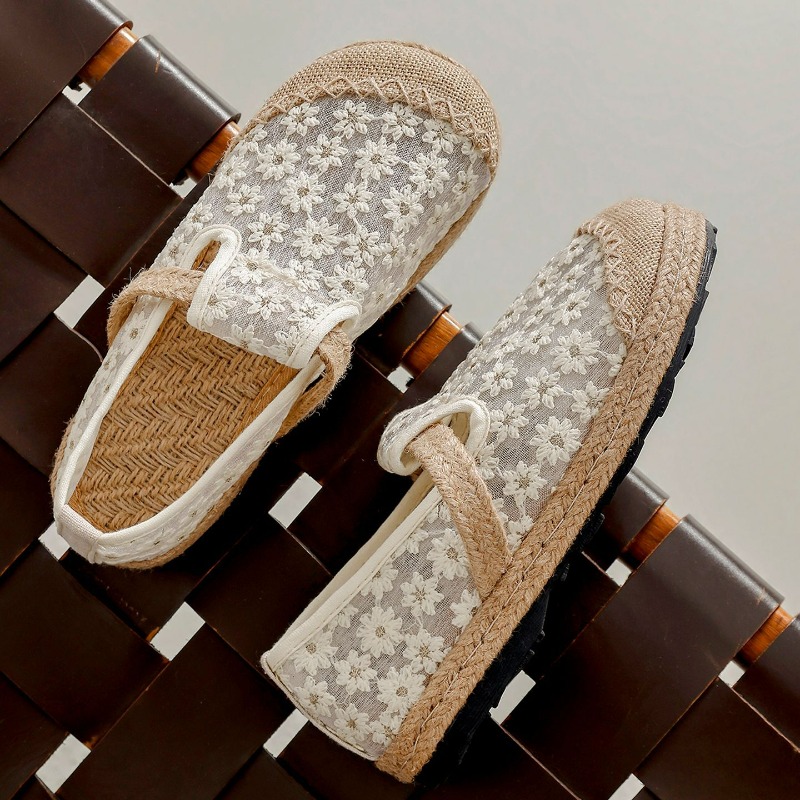 Women'S Shoes Vegan - Sommerliche Damen-Freizeitschuhe aus Leinen mit handgemachter