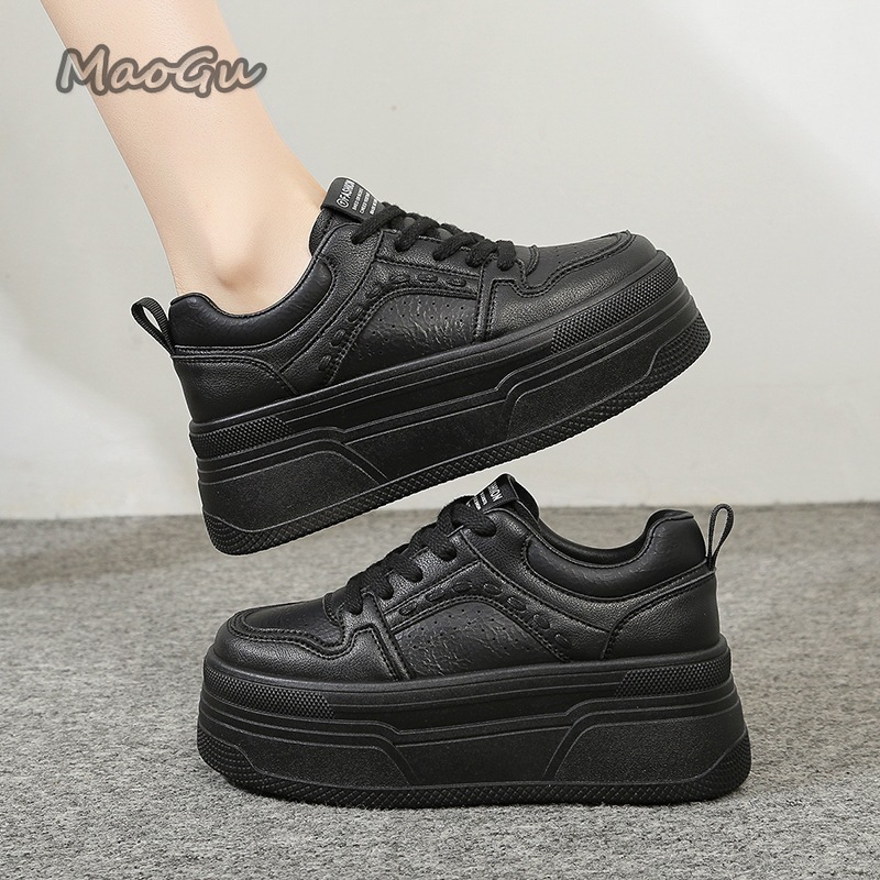 Women'S Shoes Com - Höhenverstellbare Plateau-Sneaker für Damen, Weiße Schnürschuhe