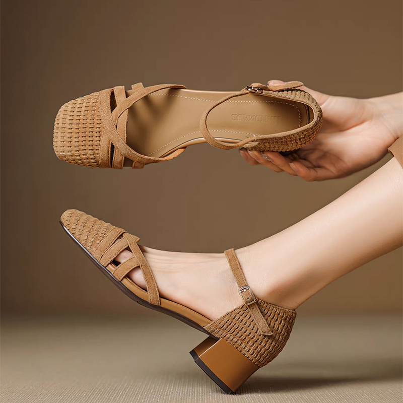 Women'S Shoes Everyday - Retro-Webart-High-Heel-Sandalen für Damen, 2022, Sommer, quadratische