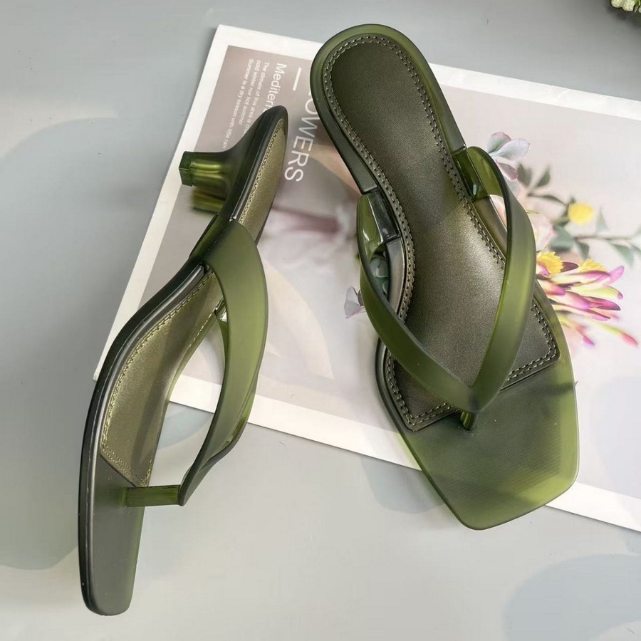 Women'S Shoes Everyday - Koreanische Olivgrüne PVC-Zehenstegsandalen für Damen mit