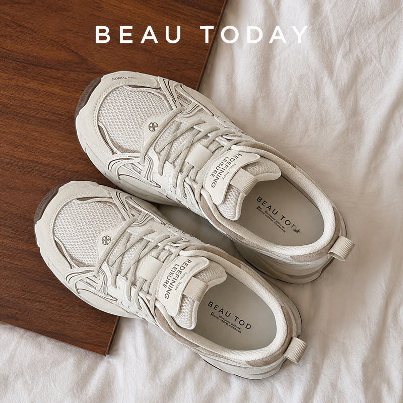 Women'S Shoes Com - BEAUTODAY Chunky Sneakers für Damen, Spaltleder,