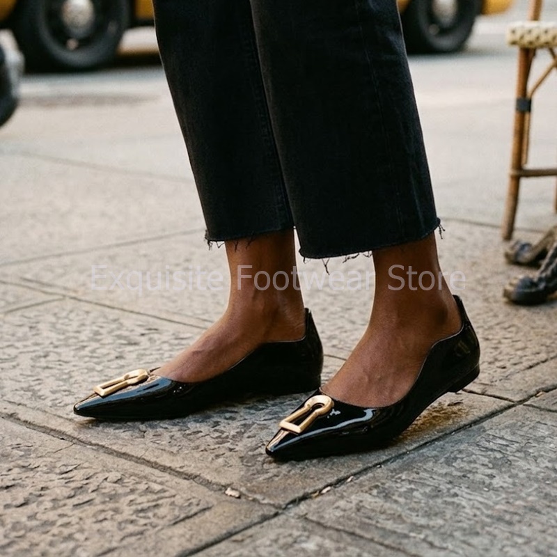 Lackleder-Ballerinas mit spitz – Women Shoes For Walking Bewertung und Preis