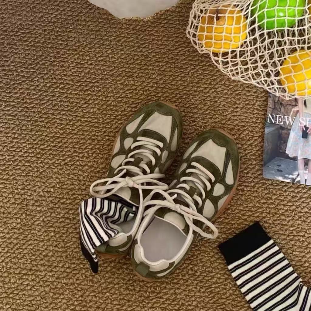 Vintage Patchwork-Schnürsneake – Women Shoes For Walking Bewertung und Preis